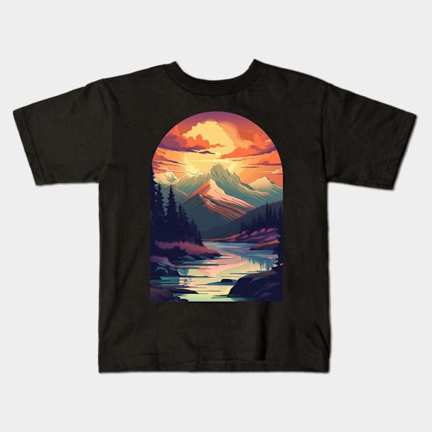 Mountain Radiance Oasis Kids T-Shirt by gibah